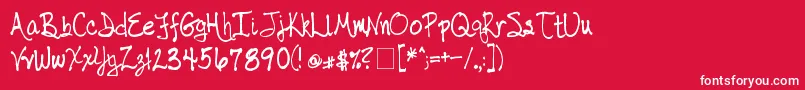 Hwfont Font – White Fonts on Red Background