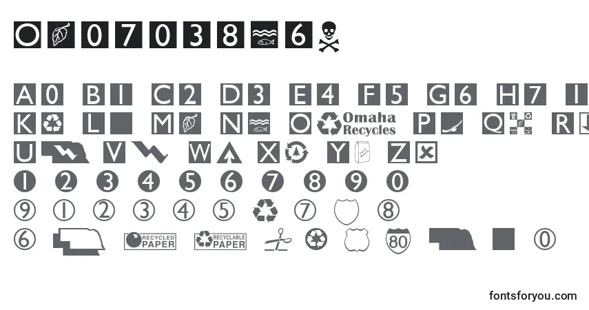 Czcionka Omahadings – alfabet, cyfry, specjalne znaki