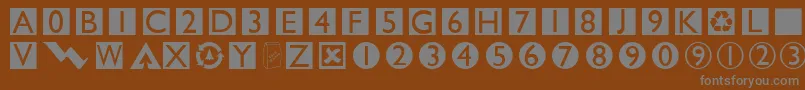 フォントOmahadings – 茶色の背景に灰色の文字