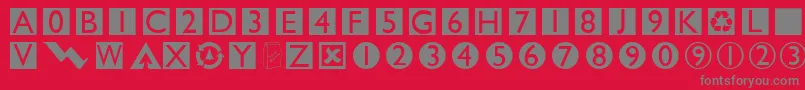 Omahadings Font – Gray Fonts on Red Background