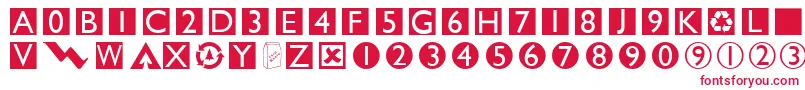 フォントOmahadings – 白い背景に赤い文字