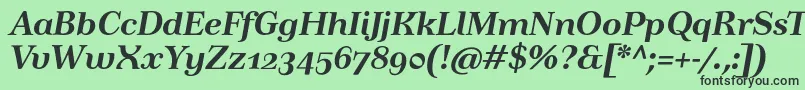 TusartextosfBolditalic Font – Black Fonts on Green Background
