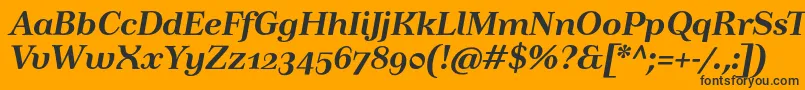 TusartextosfBolditalic Font – Black Fonts on Orange Background