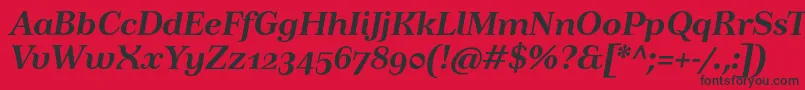 フォントTusartextosfBolditalic – 赤い背景に黒い文字