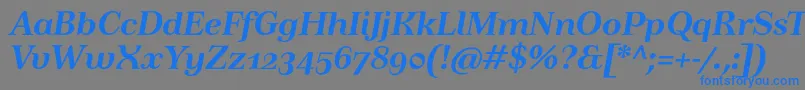 フォントTusartextosfBolditalic – 灰色の背景に青い文字