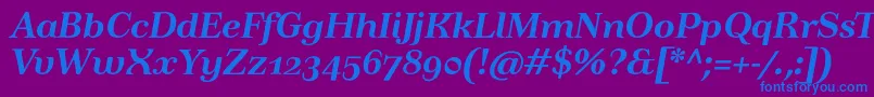 TusartextosfBolditalic Font – Blue Fonts on Purple Background