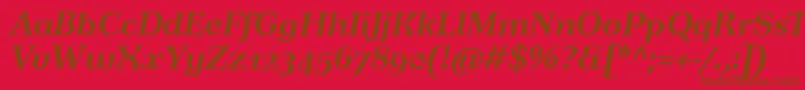 TusartextosfBolditalic Font – Brown Fonts on Red Background