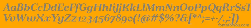 TusartextosfBolditalic Font – Gray Fonts on Orange Background