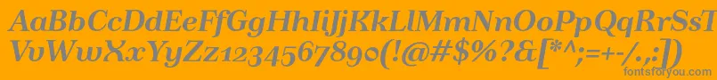 フォントTusartextosfBolditalic – オレンジの背景に灰色の文字