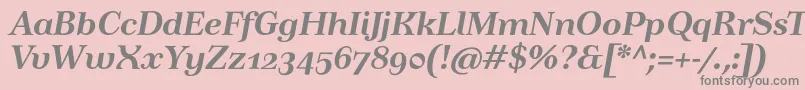TusartextosfBolditalic Font – Gray Fonts on Pink Background