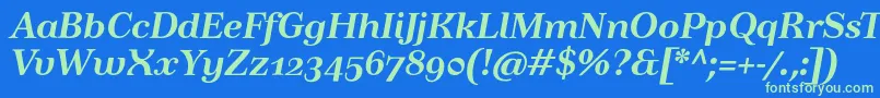TusartextosfBolditalic Font – Green Fonts on Blue Background