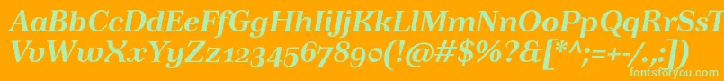 TusartextosfBolditalic Font – Green Fonts on Orange Background