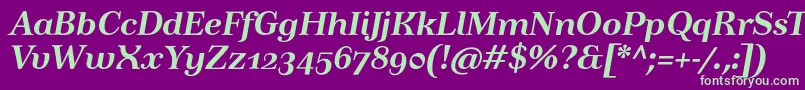 TusartextosfBolditalic Font – Green Fonts on Purple Background