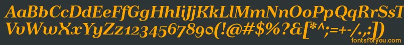 TusartextosfBolditalic Font – Orange Fonts on Black Background