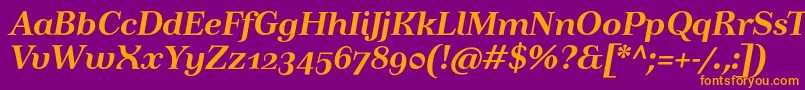 TusartextosfBolditalic Font – Orange Fonts on Purple Background