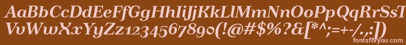 TusartextosfBolditalic Font – Pink Fonts on Brown Background