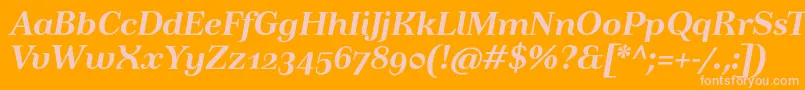 TusartextosfBolditalic Font – Pink Fonts on Orange Background