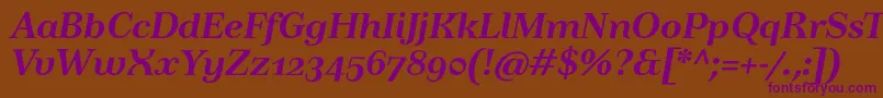 TusartextosfBolditalic Font – Purple Fonts on Brown Background