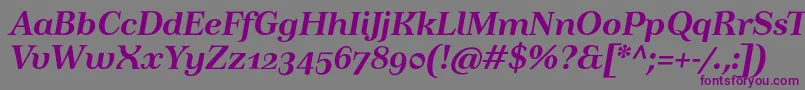 TusartextosfBolditalic Font – Purple Fonts on Gray Background