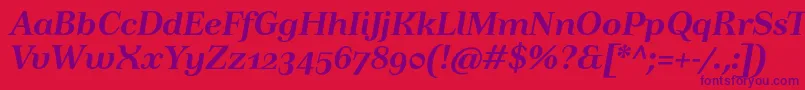 TusartextosfBolditalic Font – Purple Fonts on Red Background