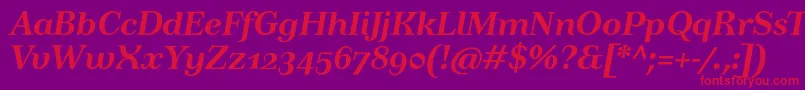 TusartextosfBolditalic Font – Red Fonts on Purple Background