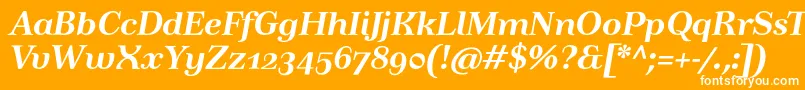 Шрифт TusartextosfBolditalic – белые шрифты на оранжевом фоне