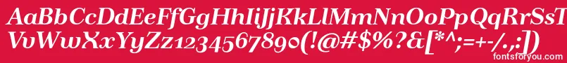 TusartextosfBolditalic Font – White Fonts on Red Background