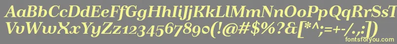 TusartextosfBolditalic Font – Yellow Fonts on Gray Background