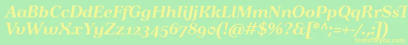 TusartextosfBolditalic Font – Yellow Fonts on Green Background