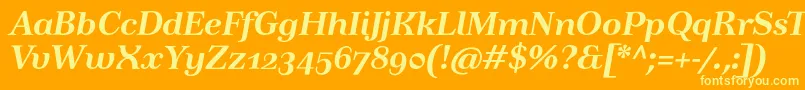 TusartextosfBolditalic Font – Yellow Fonts on Orange Background
