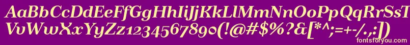 TusartextosfBolditalic Font – Yellow Fonts on Purple Background