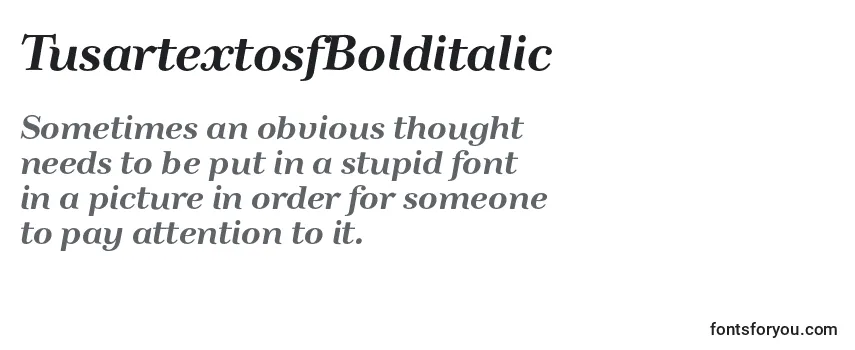 Review of the TusartextosfBolditalic Font