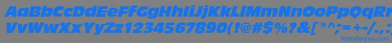 AntiqueolitcomItalic-Schriftart – Blaue Schriften auf grauem Hintergrund