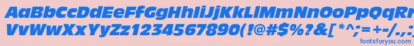 AntiqueolitcomItalic Font – Blue Fonts on Pink Background