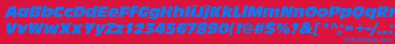 AntiqueolitcomItalic Font – Blue Fonts on Red Background