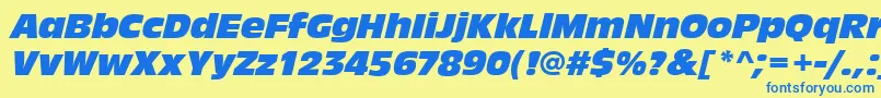 AntiqueolitcomItalic Font – Blue Fonts on Yellow Background