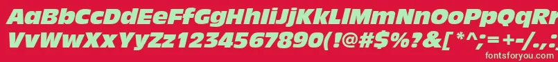 Czcionka AntiqueolitcomItalic – zielone czcionki na czerwonym tle