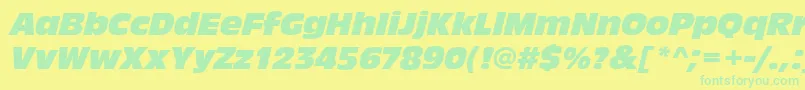 AntiqueolitcomItalic Font – Green Fonts on Yellow Background