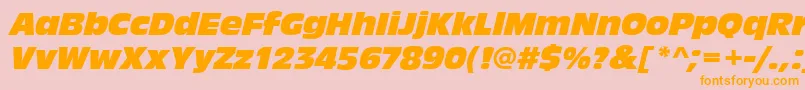 AntiqueolitcomItalic-Schriftart – Orangefarbene Schriften auf rosa Hintergrund