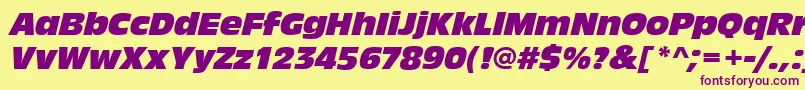 AntiqueolitcomItalic-fontti – violetit fontit keltaisella taustalla
