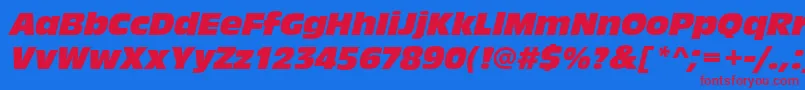 Czcionka AntiqueolitcomItalic – czerwone czcionki na niebieskim tle