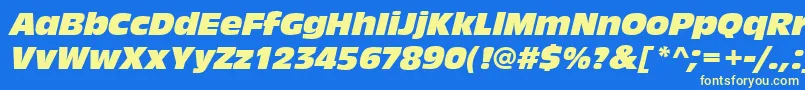 AntiqueolitcomItalic Font – Yellow Fonts on Blue Background