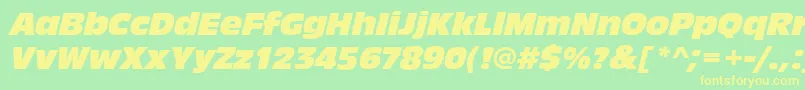 AntiqueolitcomItalic Font – Yellow Fonts on Green Background