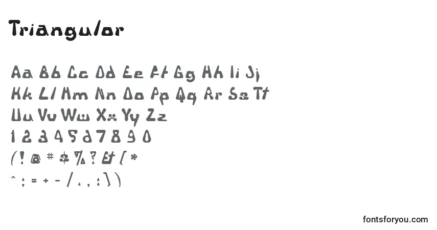 A fonte Triangulor – alfabeto, números, caracteres especiais