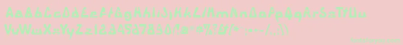 Triangulor Font – Green Fonts on Pink Background