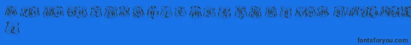 HardToReadMonogramsTwo Font – Black Fonts on Blue Background