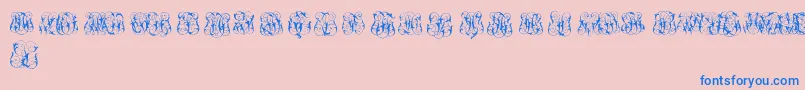 HardToReadMonogramsTwo Font – Blue Fonts on Pink Background