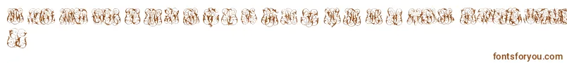 Шрифт HardToReadMonogramsTwo – коричневые шрифты на белом фоне