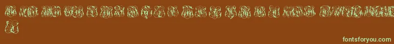 HardToReadMonogramsTwo Font – Green Fonts on Brown Background