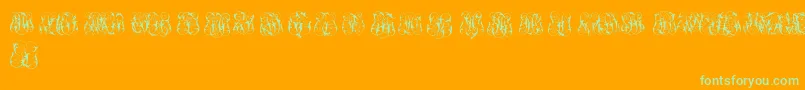 HardToReadMonogramsTwo Font – Green Fonts on Orange Background